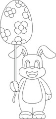 Rabbit Easter Easter egg Balloon Animal Vector Graphic Art Illustration