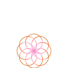 An abstract cut out transparent iridescent oval gradient star shape futuristic pattern design element.