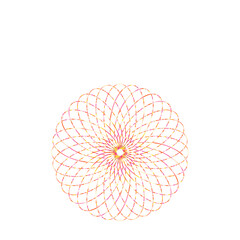 An abstract cut out transparent iridescent oval gradient star shape futuristic pattern design element.