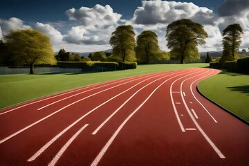 Pristine Running Track: Immaculate Surface Awaiting Runners  