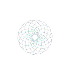 An abstract cut out transparent iridescent oval gradient star shape futuristic pattern design element.