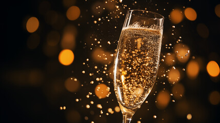 Coupe de champagne, célébration et fête. Ambiance festive, nouvel an, anniversaire. Pour conception et création graphique.	 - obrazy, fototapety, plakaty
