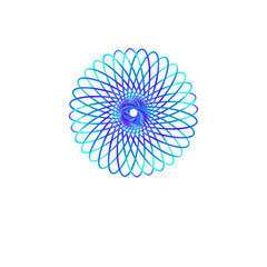 An abstract cut out transparent iridescent oval gradient star shape futuristic pattern design element.