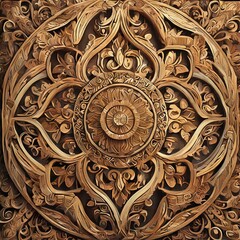 thai art pattern.a digital representation of traditional wood carving, preserving the intricate details and craftsmanship that define this timeless art form