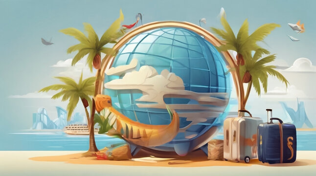 logo for tourism business. Vector graphics