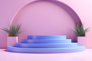 3D Vibrant Podium Mockup, Showcase Your Product in Style