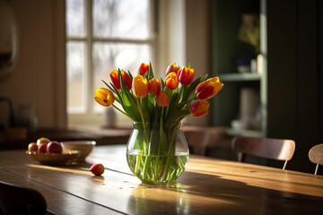 tulips in vase