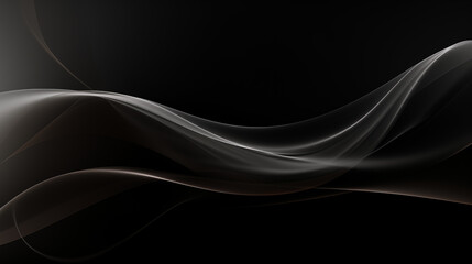Néon effet flou, vague en mouvement, couleur et noir sur fond noir. Pour conception et création graphique, bannière.