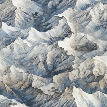 Seamless, top view of mountain ranges