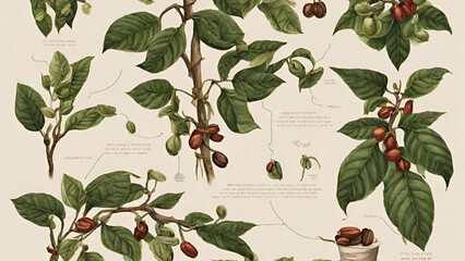 Fototapeta na wymiar Coffee tree illustration
