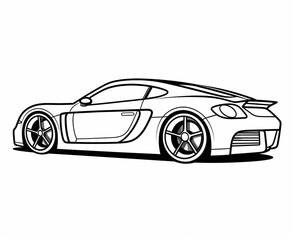 Fototapeta premium Sport car coloring page for kids transportation coloring pages printables car