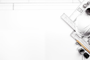 Architectural Tools on a Clean White Background