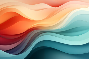 Colorful wavy background with paper cut style. background or wallpaper