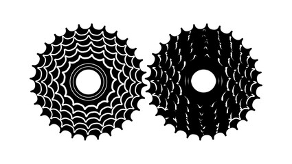 Bicycle Speed Gear, black isolated silhouette - obrazy, fototapety, plakaty