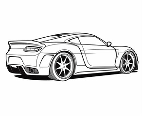 Fototapeta premium Sport car coloring page for kids transportation coloring pages printables car