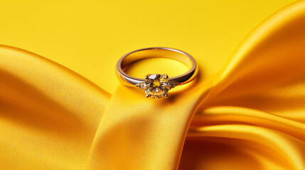 Ring on yellow background