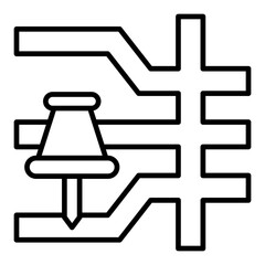   Push Pin line icon