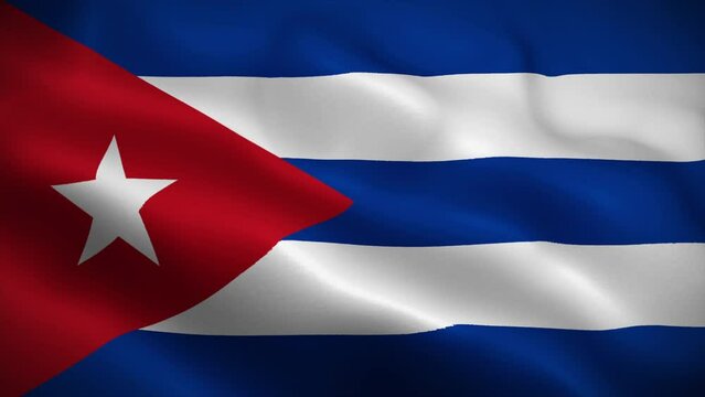 Cuba flag waving animation, perfect loop, official colors, 4K video