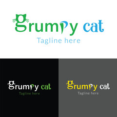 Pet cat shop animal logo template
