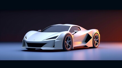 Futuristic car on an abstract glowing background
