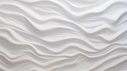Fond d'un mur blanc, texturé et matière, vague en mouvement. Ambiance claire. Arrière-plan pour conception et création graphique.
