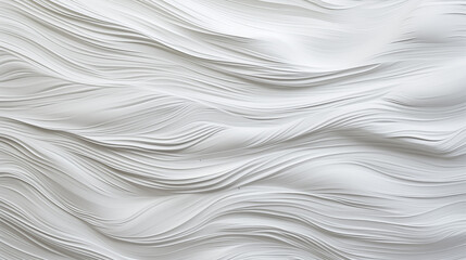 Fond d'un mur blanc, texturé et matière, vague en mouvement. Ambiance claire. Arrière-plan pour conception et création graphique.