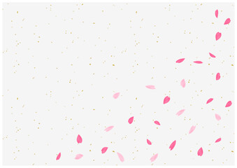 桜が美しい桜の花の散る春の和風フレーム背景3和紙