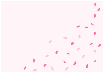 桜が美しい桜の花の散る春の和風フレーム背景3薄桜色