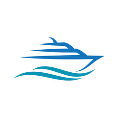 Obraz premium yacht logo abstract vector template. Boat Logo Design Template Vector Graphic Branding Element.