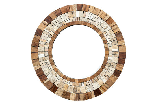 Isolated Mid-Century Mosaic Mirror on transparent background,