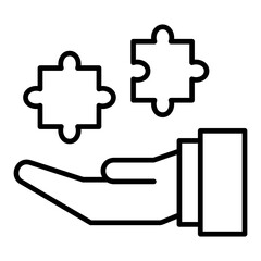 Obraz premium Puzzle line icon