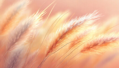 Blades of grass on a peach fuzz coloured backdrop