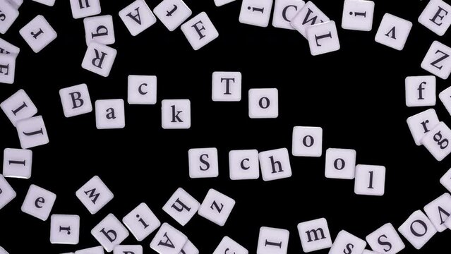Back To School Stop Motion Letters On Alpha Channel