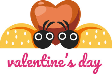 Valentines Day Background Design with Heart Stickers Scattered