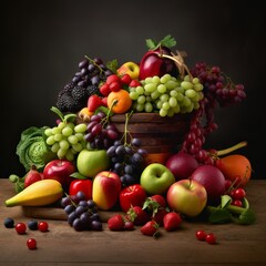 A bunch of different fruits and vegetables on a table