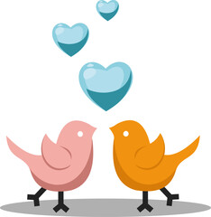 Valentines Day Background Design with Heart Stickers Scattered