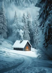 Fotobehang house in the snow © maciej