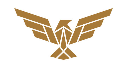 Bird Label, Sign, Logo Eagle, Raven, Phoenix brand. Logo gold bird, template company sign, wild fly heraldic icon. Graphic template emblem symbol, silhouette bird logotype. Vector Illustration - obrazy, fototapety, plakaty