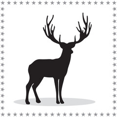 Deer Silhouette,  Deer Vector Silhouette, Deer Free Silhouette, Deer Silhouette Vector, Deer, Deer icon,																									