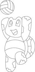 Turtle Volleyball player Volleyball Sports Animal Vector Graphic Art Illustration