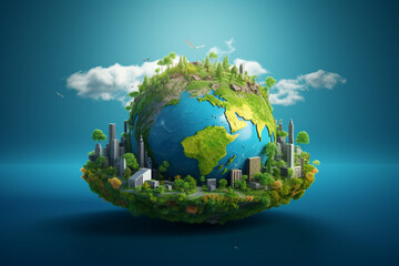 Sustainable development goals of promote clean energy. Renewable energy-based green businesses. Sustainable development on renewable energy and growing ecological on green energy. earth day
