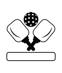 Pickleball Custom Text Black Vector. You can use it as club logo, banner design etc.