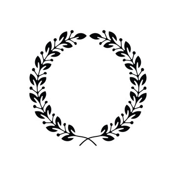Black and white wreath novelty laurel luxury classy emblem decoration