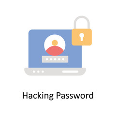 Hacking Password  Vector  Flat icon Style illustration. EPS 10 File