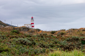 Fototapeta na wymiar The Cabo Silleiro lighthouse dominating the entire ocean