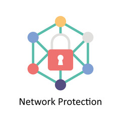 Network Protection  Vector  Flat icon Style illustration. EPS 10 File