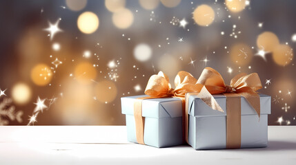 Gift box background with copy space for Christmas gifts, holidays or birthdays