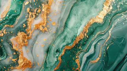 Luxury marble gold and green wallpaper background.	