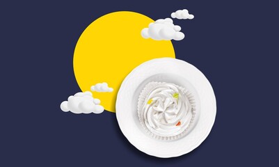 Background of Traditional Festival cookies on blue background