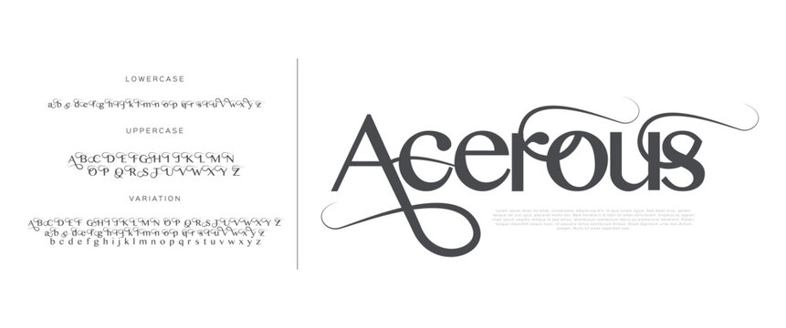 Acerous, vector modern abstract digital alphabet font minimal technology typography creative logo design urban sport fashion
